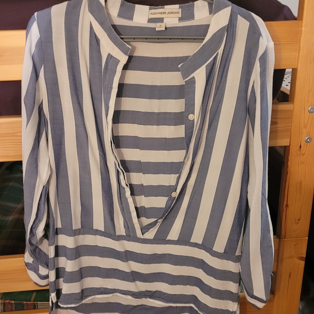 Alexander Jordan Blue and White Striped Blouse
